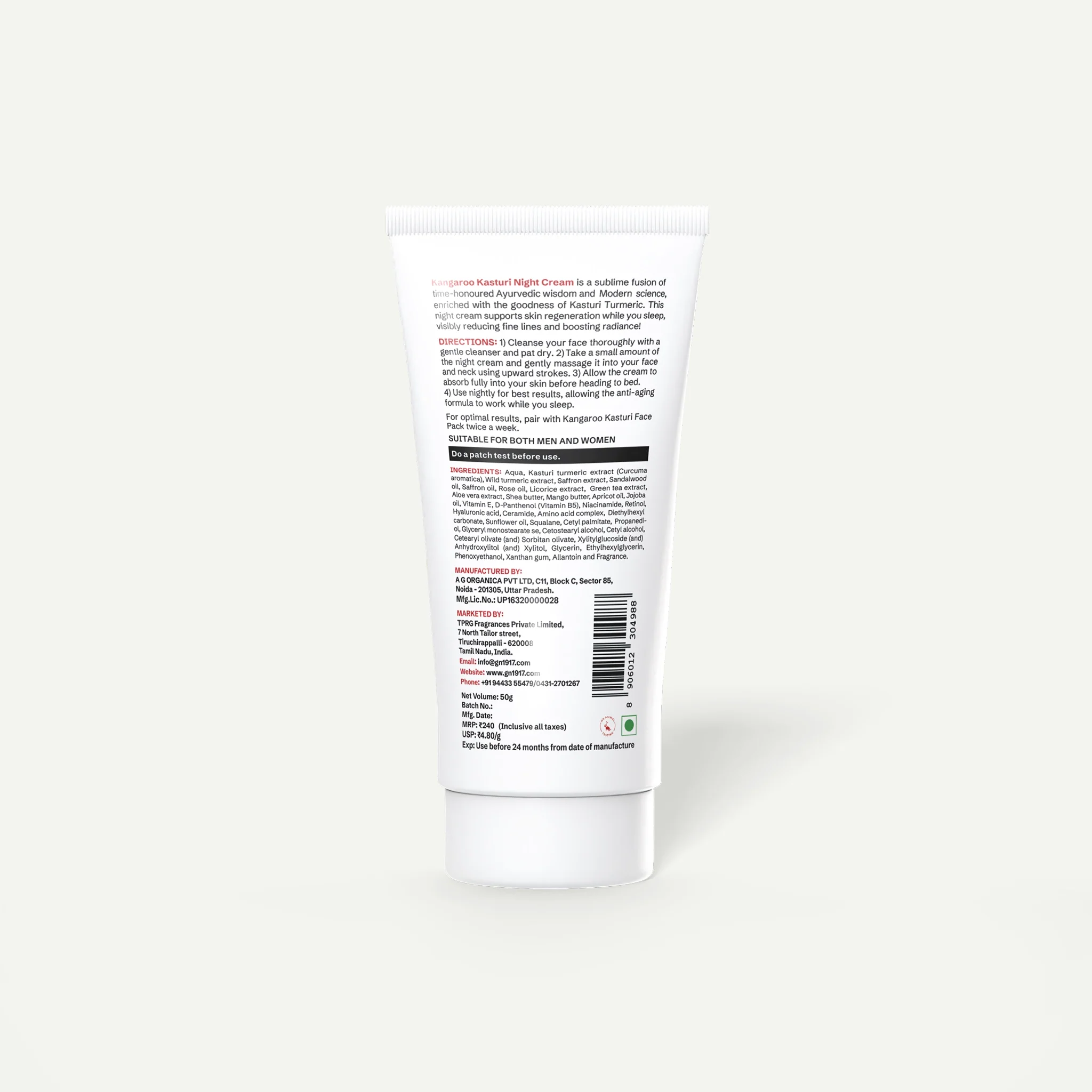 Kangaroo Kasturi Turmeric Night Cream - Image 4